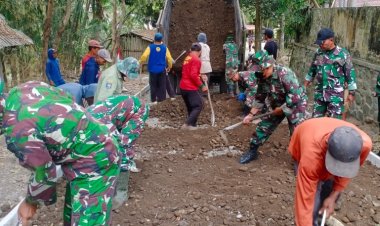 Karya Bhakti TNI di Desa Wonorejo Rampung Sepertiga, Semangat Gotong Royong Terus Menguat