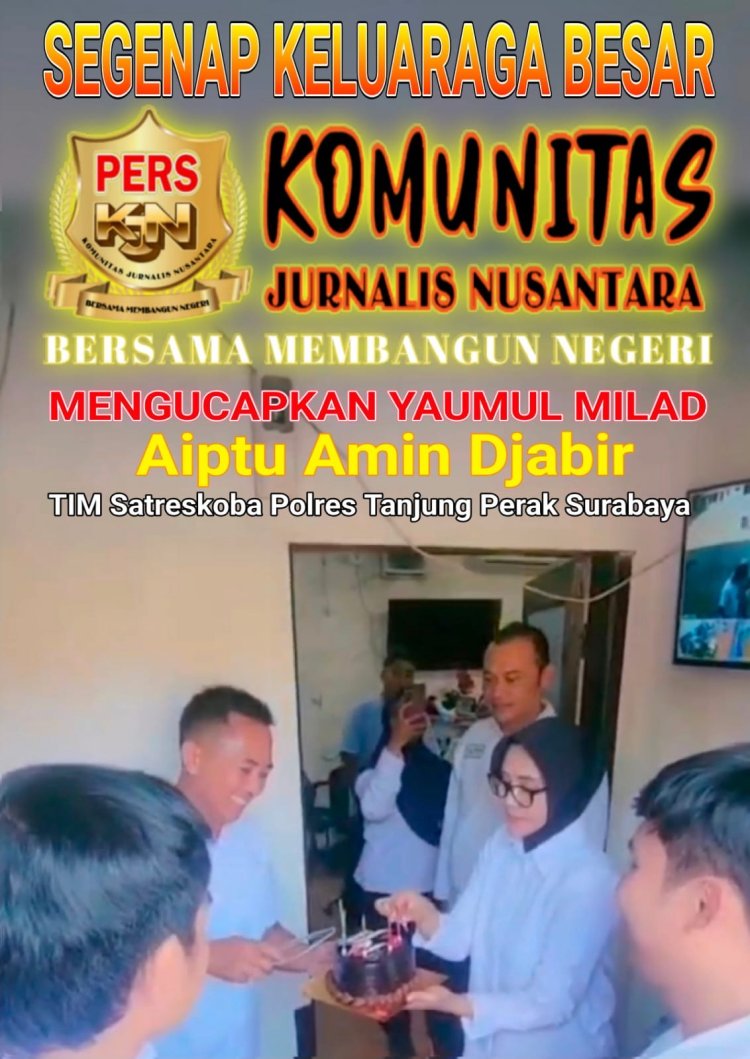 KJN Sampaikan Ucapan Yaumul Milad kepada Aiptu Amin Djabir, Apresiasi Dedikasi Personel Satreskoba Polres Pelabuhan Tanjung Perak