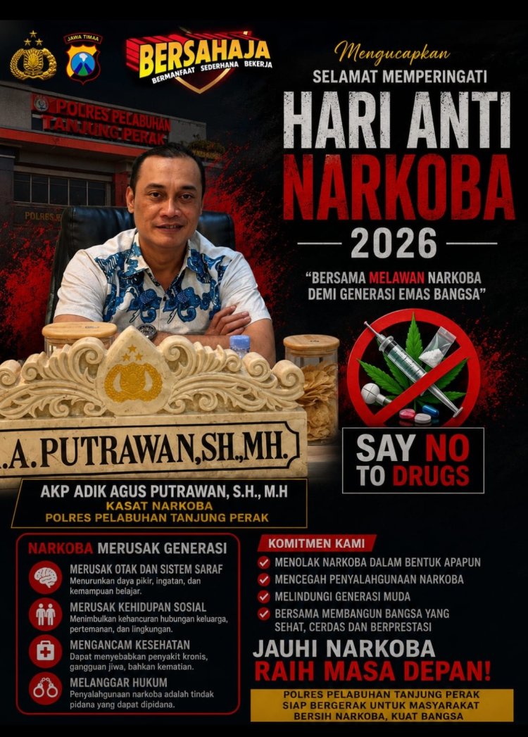 Darurat Narkoba Gilas Tanpa Ampun, di HANI 2026, Satreskoba KP3 AKP Adik Agus Putrawan, S.H,. M.H,. Siap Selamatkan Generasi Emas Bangsa