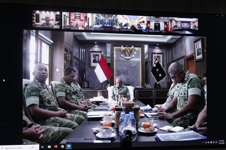 Membangun Satuan yang Adaptif, Irdam V/Brawijaya Ikuti Rapat Virtual Evaluasi Pembentukan Brigif dan Yonif TP