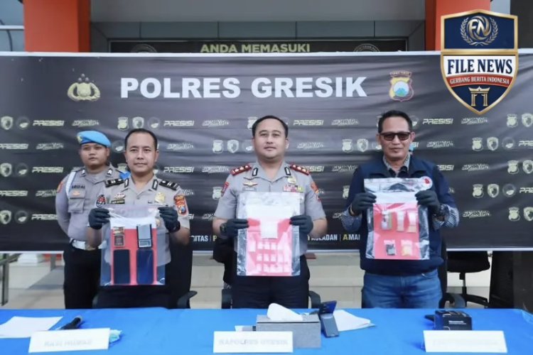 Polres Gresik Satresnarkoba Bongkar Peredaran Narkoba Sistem Ranjau, Dua Kurir  dan Sabu Berat 38.066 Gram Diamankan