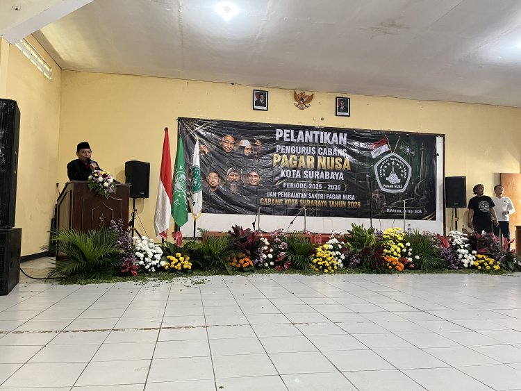 Pelantikan Pagar Nusa Surabaya: 7 Siswa Ranting Kodam V/Brawijaya PAC Wonokromo Warnai Pengesahan 485 Santri