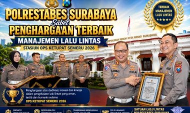Polrestabes Surabaya Sabet Penghargaan Terbaik Manajemen Lalu Lintas Stasiun Ops Ketupat Semeru 2026