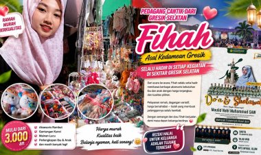 Pedagang Cantik dari Gresik Selatan, Fihah Tetap Semangat Berjualan di Tengah Ramainya Acara Maulid