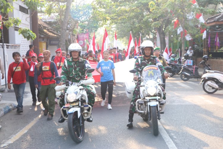Dandim 0807/Tulungagung Letkol Arh Hanny Galih Satrio, S.I.P., M.Han., Berangkatkan Kirab Gelora Merah Putih Puncak Secang 2026
