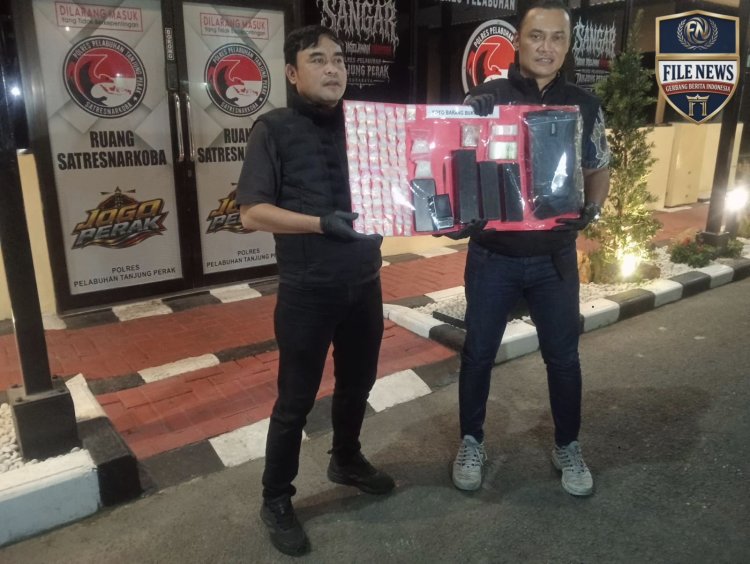 Satresnarkoba Polres Pelabuhan Tanjung Perak Surabaya Ungkap Kasus Narkotika Jenis Methamphetamine (Sabu) Bruto 399,15 Gram