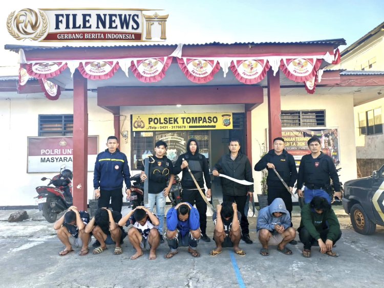 Polsek Tompaso Res Minahasa, Sikat Tuntas Pelaku Teror Senjata Tajam Depan SLA