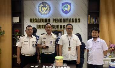 Rutan Kelas I Surabaya Gagalkan Penyelundupan 9 Pocket Kristal Putih Diduga Sabu