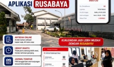 KUNJUNGAN KE RUTAN KELAS I SURABAYA MAKIN PRAKTIS, ANTREAN BISA DIAMBIL LEWAT APLIKASI RUSABAYA