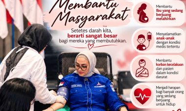 HUT ke-25 Demokrat Surabaya Ditutup Aksi Kemanusiaan, Ning Lucy: Setetes Darah Adalah Harapan