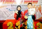 Kakak Beradik Hebat dari SD Muhammadiyah 13 Surabaya Borong Medali di Kejurprov Wushu Jatim 2026