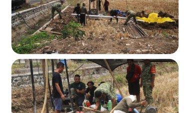 TNI Bangun Sumur Bor dan Menara Tandon Air di KDKMP Sambirejo Trenggalek