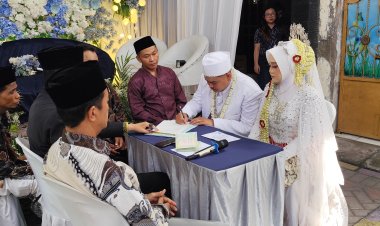 Resepsi Pernikahan Dion M. Iqbal dan Anggi Prastikasari di Surabaya Berlangsung Meriah, Doa Sakinah Mawaddah Warahmah Mengalir