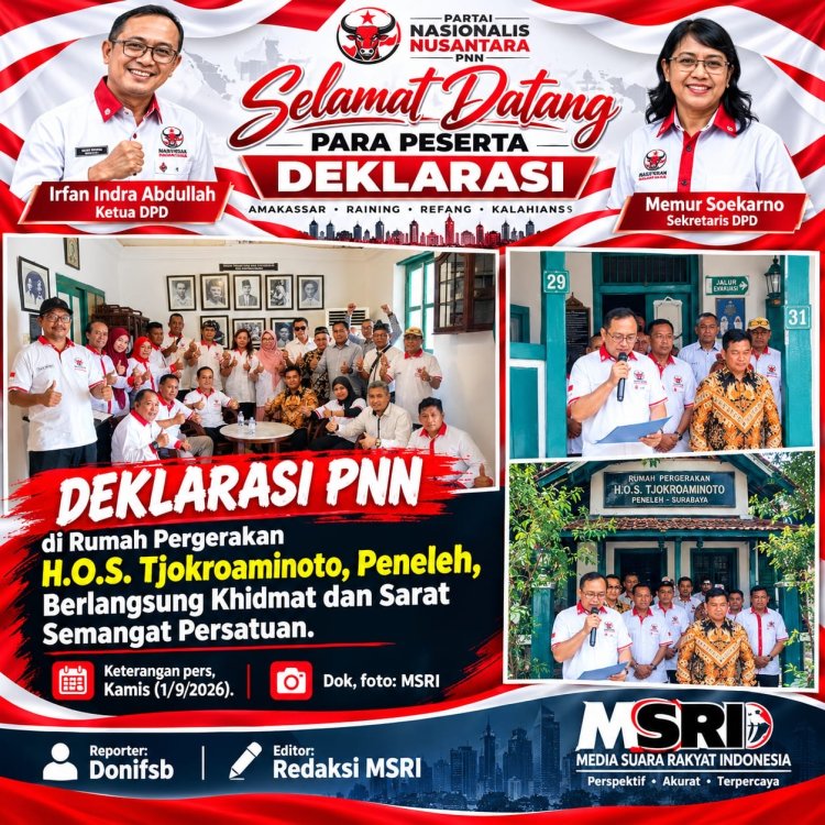 Deklarasi PNN di Rumah Pergerakan H.O.S. Tjokroaminoto, Peneleh, Surabaya Berlangsung Khidmat dan Sarat Semangat Persatuan