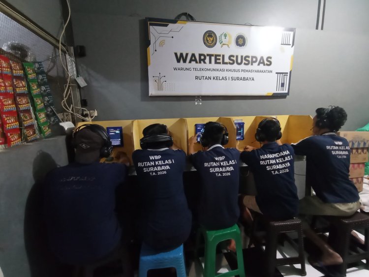 Fasilitas Wartelsuspas Rutan Kelas I Surabaya Diharapkan Menjaga Kondisi Psikologis Warga Binaan