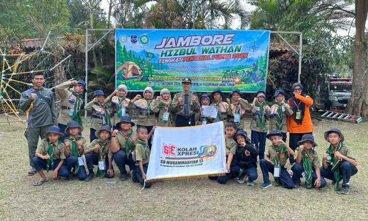 20 Pandu SD Muhammadiyah 13 Surabaya Bawa Pulang Predikat Qobilah Tersemangat dari Jambore HW 2026