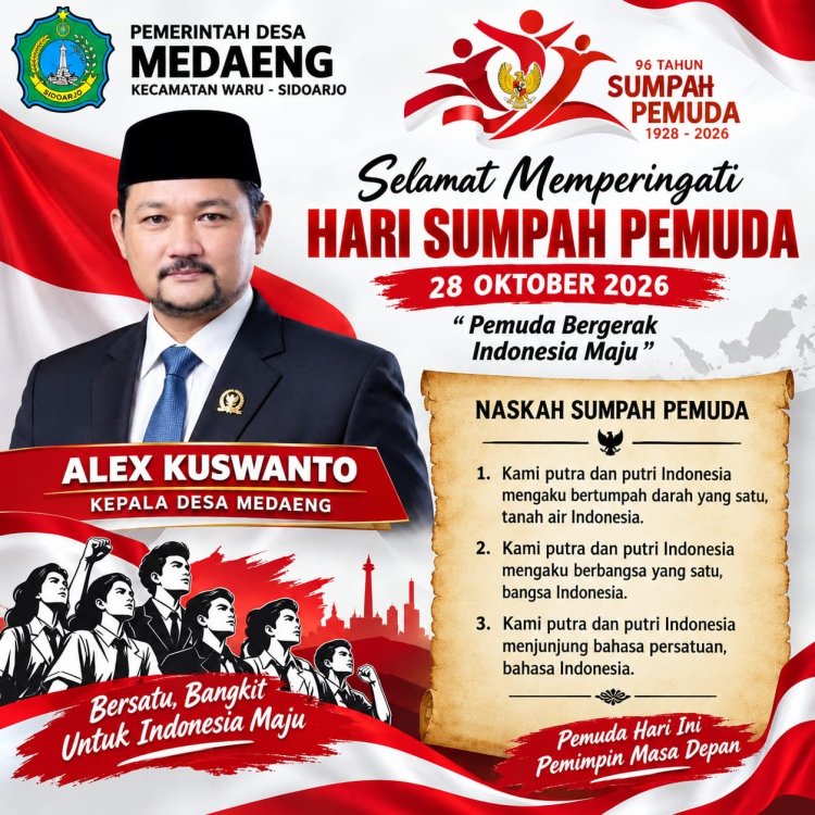 Kades Medaeng Alex Kuswanto Ucapkan Selamat Hari Sumpah Pemuda 2026, Ajak Generasi Muda Bergerak untuk Indonesia Maju